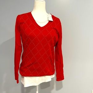 New V neck sweater tommy hilfiger Red M